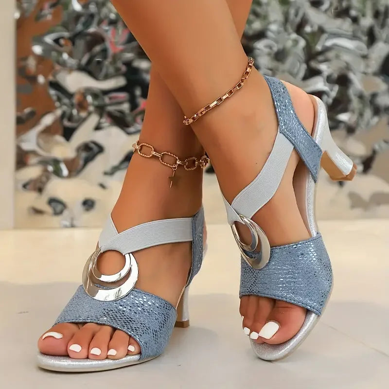 Bequeme orthopädische Damen High Heel Sandalen, fördern Fussgesundheit & Komfort.