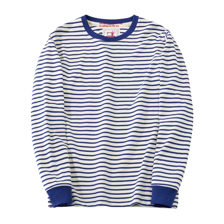 Herren Langarmshirt gestreift, Rundhalsausschnitt, Casual Look für Frühling & Herbst.