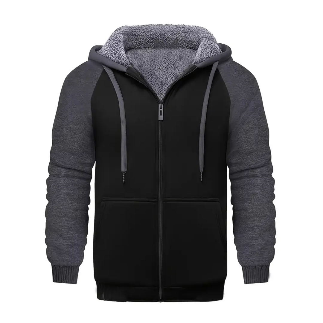 Stylischer Herren Pullover, innen mit weichem Sherpa-Fleece gefüttert, Männermode für den Winter.