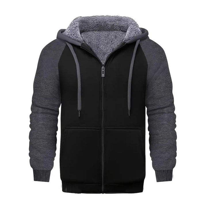 Stylischer Herren Pullover, innen mit weichem Sherpa-Fleece gefüttert, Männermode für den Winter.