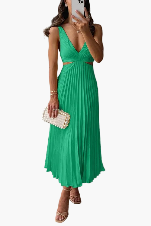 Modisches Damenkleid, plissiertes Midikleid in elegantem Stil, perfekt für Frauenmode & Abendanlässe.