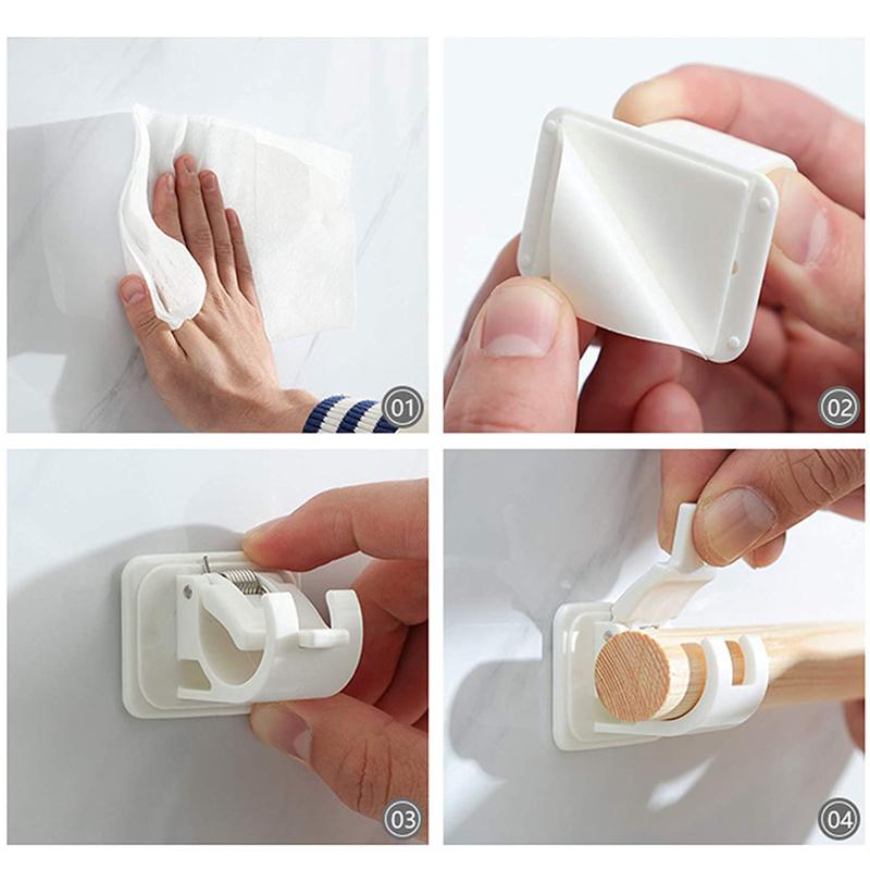 Verstellbarer, selbstklebender Vorhanghalter ohne Bohren, ideal für flexible und wandfreundliche Gardinenmontage.