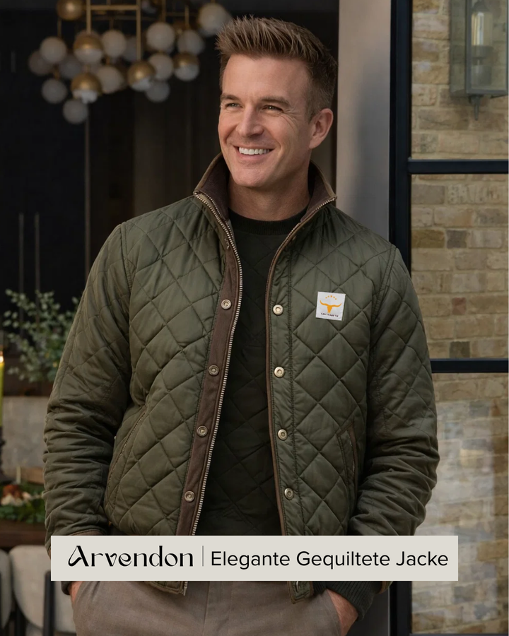 Dunkelgrüne Herren-Pufferjacke, modern und gesteppt, eine elegante Freizeitjacke für kühle Tage.