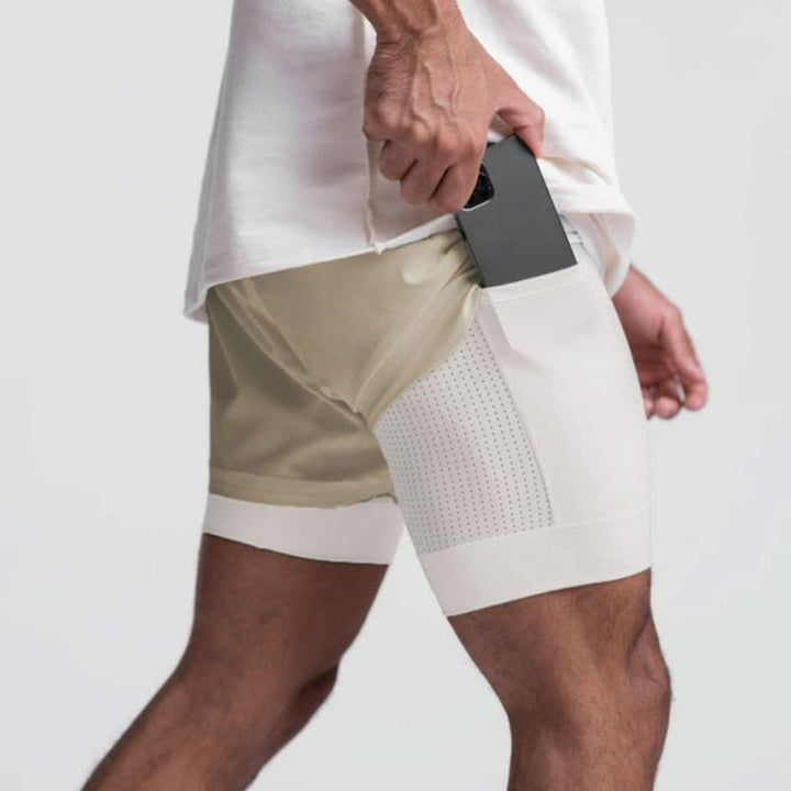 Funktionsstarke Herren 2-in-1 Laufshorts, atmungsaktiv & schnelltrocknend, für Sommer & Outdoor-Sport.