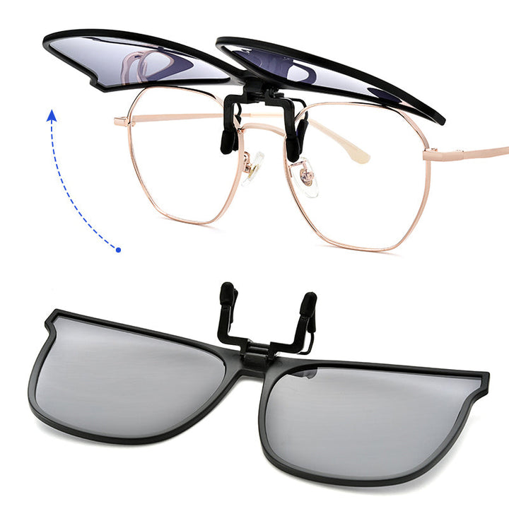 Einfach aufsteckbarer, polarisierter Sonnenbrillen-Clip für Brillen; optimaler UV400 Schutz.