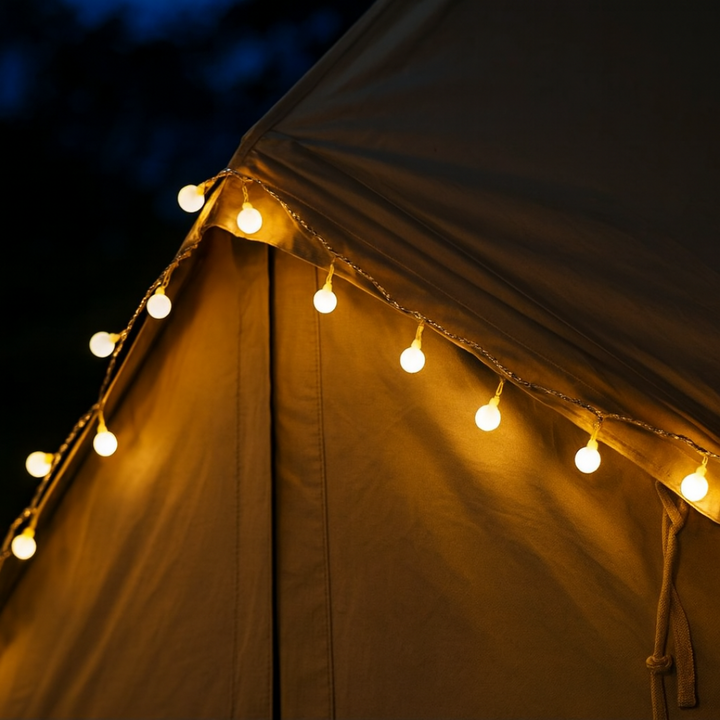 LumaOrbs LED Stimmungs-Lichterkette, warmweiß, für gemütliche Abende im Garten oder Wohnzimmer.