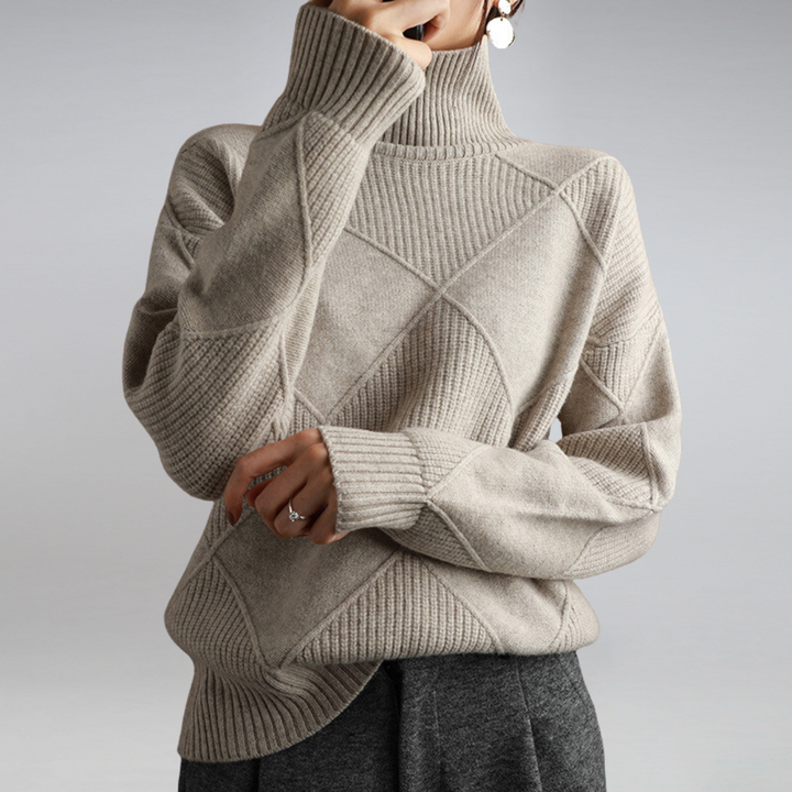 Eleganter Damen Rollkragenpullover, ideal für kühle Tage, angenehm warm.