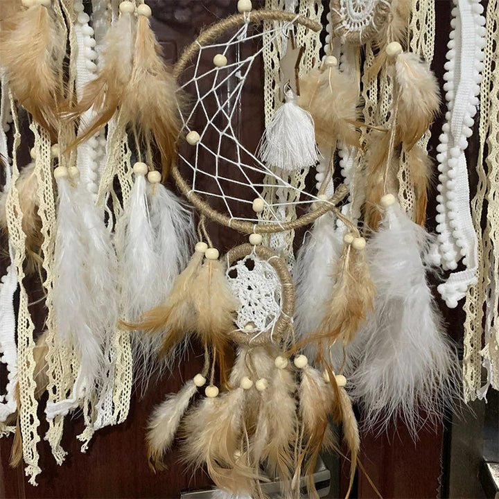 Boho Traumfänger & Makramee Wanddeko Set, handgefertigt aus Naturbaumwolle. Ideal für Wohn- & Kinderzimmer.