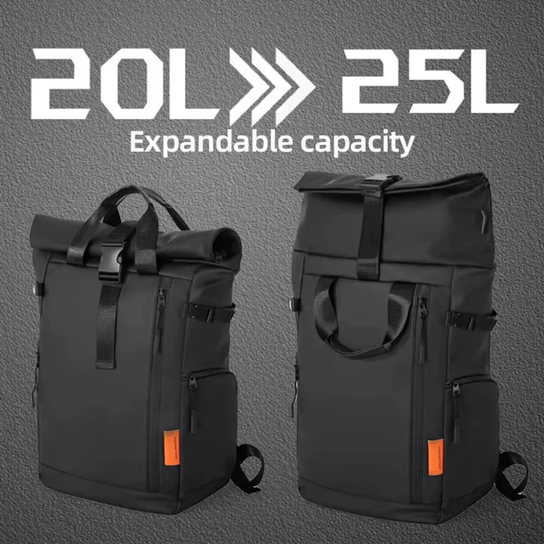 Stilvoller Laptop-Rucksack (Roll-up) für sicheren Transport, ideal für Pendler und urbanes Leben.
