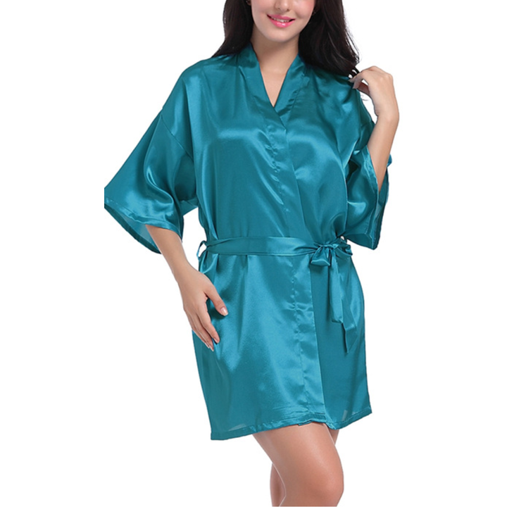 Stilvoller kurzer Damen Morgenmantel, Kimono-Design; elegant & leicht für Zuhause.