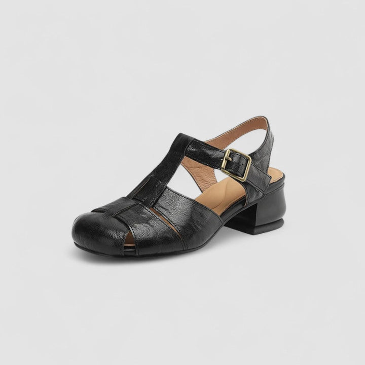 Rutschfeste Sohle der orthopädischen Damen Mary-Jane-Slipper. Gesundheitsschuhe mit Halt & Stabilität.