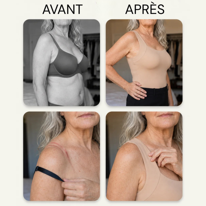 Alltagstaugliches Damen Tanktop mit integriertem Bustier für sanften Halt, Beige.