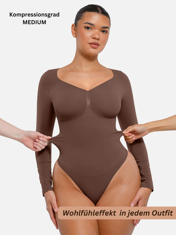 Körperformer Langarm Bodysuit für Frauen, für eine selbstbewusste, schlanke und definierte Optik.