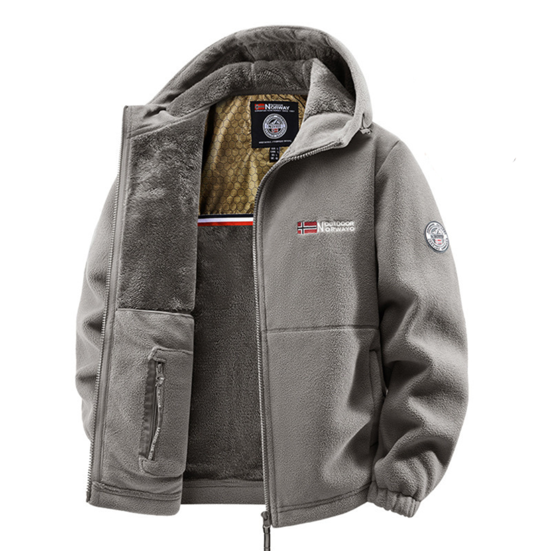 Schwarze, warme Herren Winterjacke, winddicht & robust für Outdoor, Sport und Reisen.