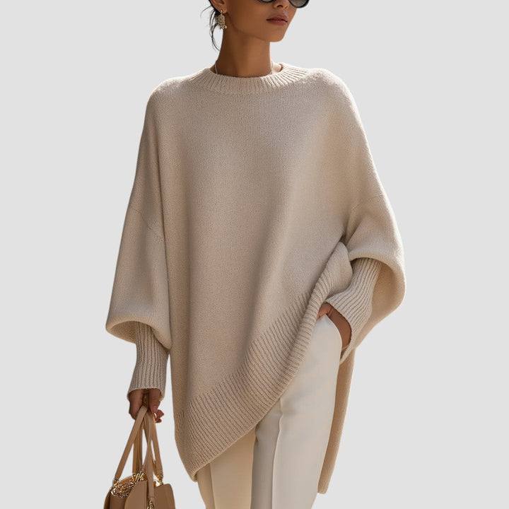 Freizeit-Damenpullover, Oversized mit Fledermausärmeln. Gemütlicher Strick für entspannte Tage.