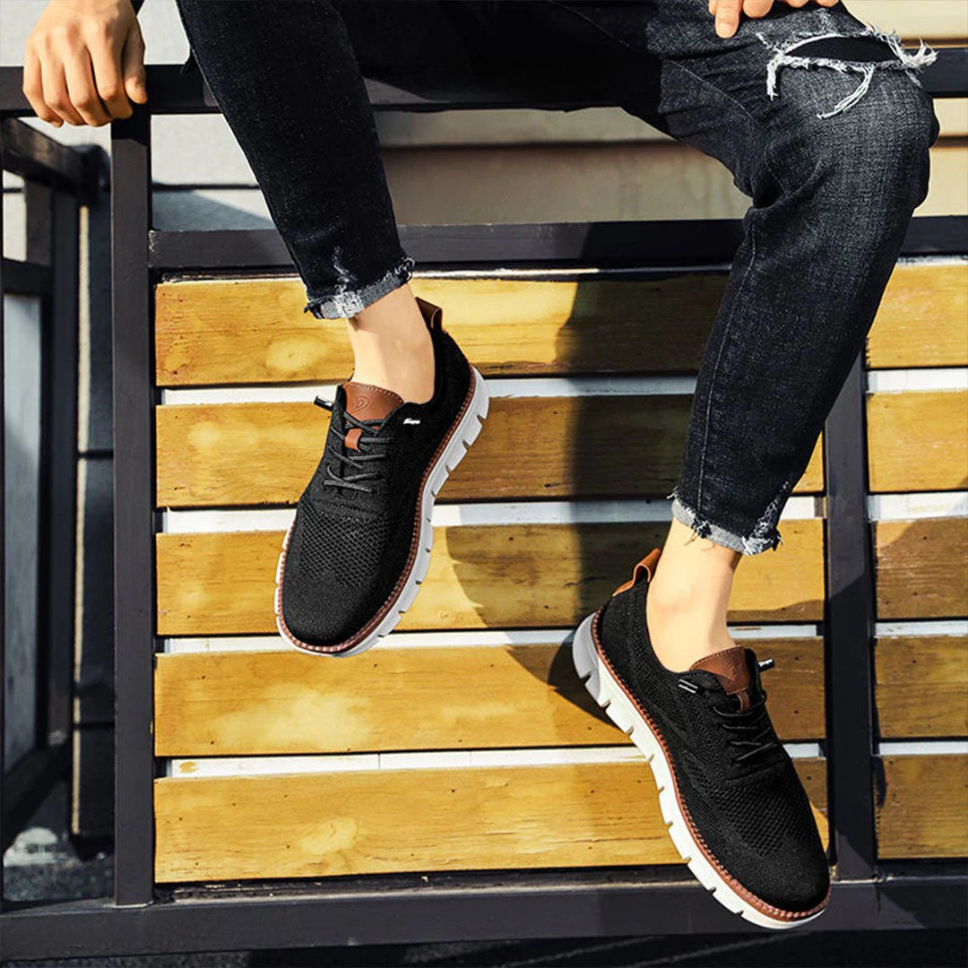 Moderne orthopädische Herrenschuhe; urbaner Stil trifft auf höchsten Gehkomfort.
