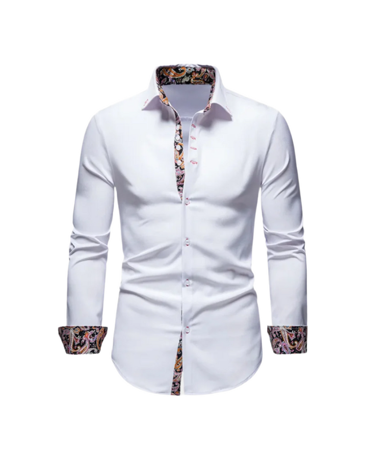 Stylisches dunkelblaues Herren Langarmhemd, Feinschnitt, Slim Fit für Business & stilvolle Freizeit Looks.