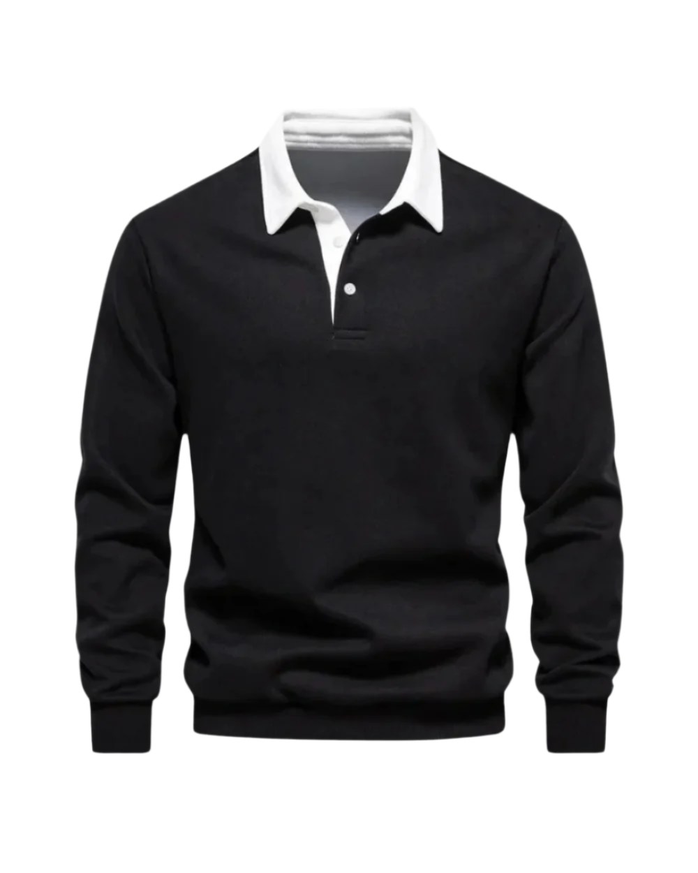 Detailaufnahme der Manschette des Langarm Poloshirts. Hochwertiges, bequemes Herren Oberteil für stilvolles Layering.