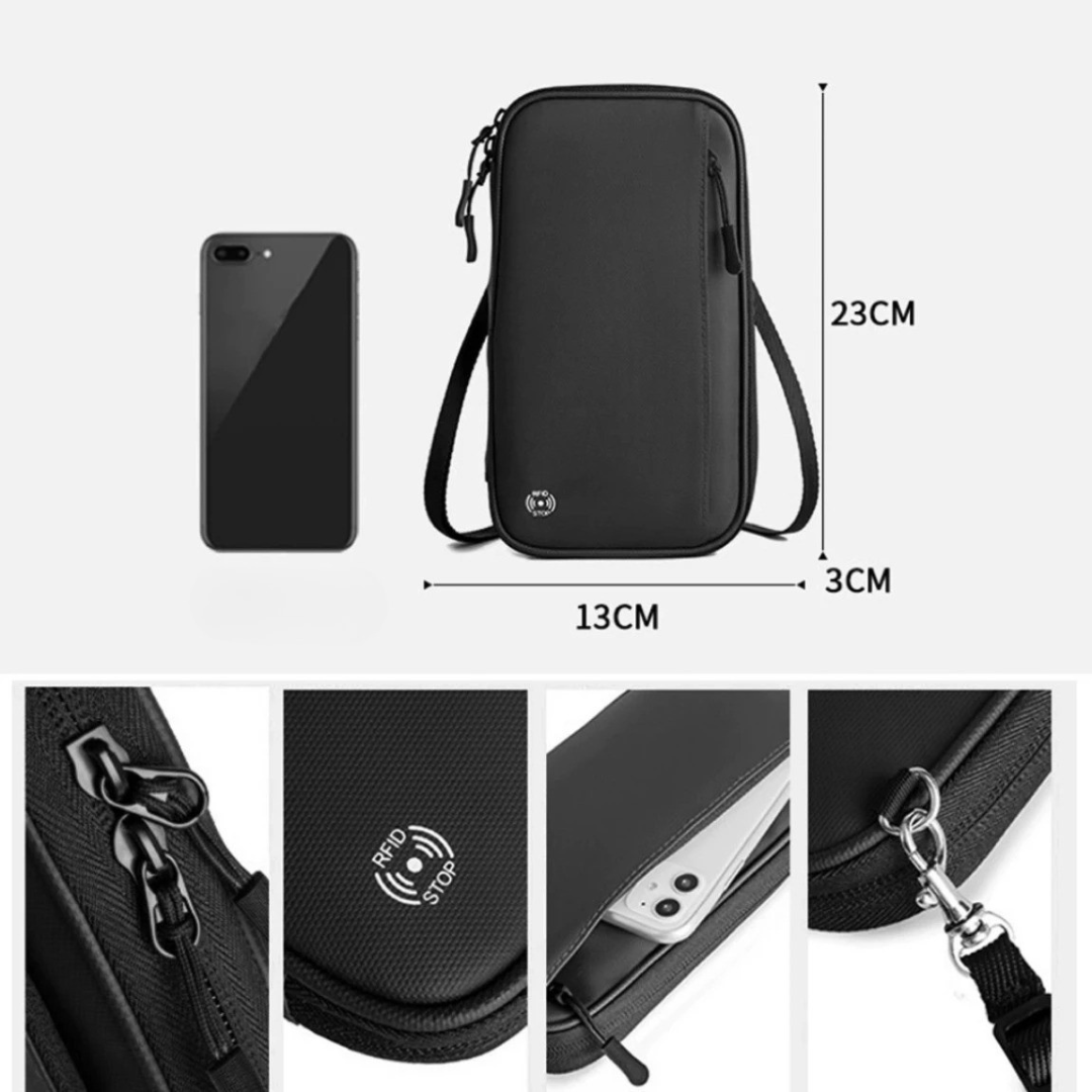 Modische Unisex Reisetasche für Pässe. Kompakter Reise-Organizer mit RFID-Schutz, perfekt für Städtetrips.
