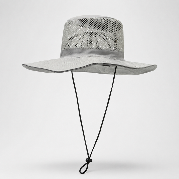 Polyester Breitrandhut mit Kinnriemen, optimaler UV-Schutz am Strand & beim Wandern.