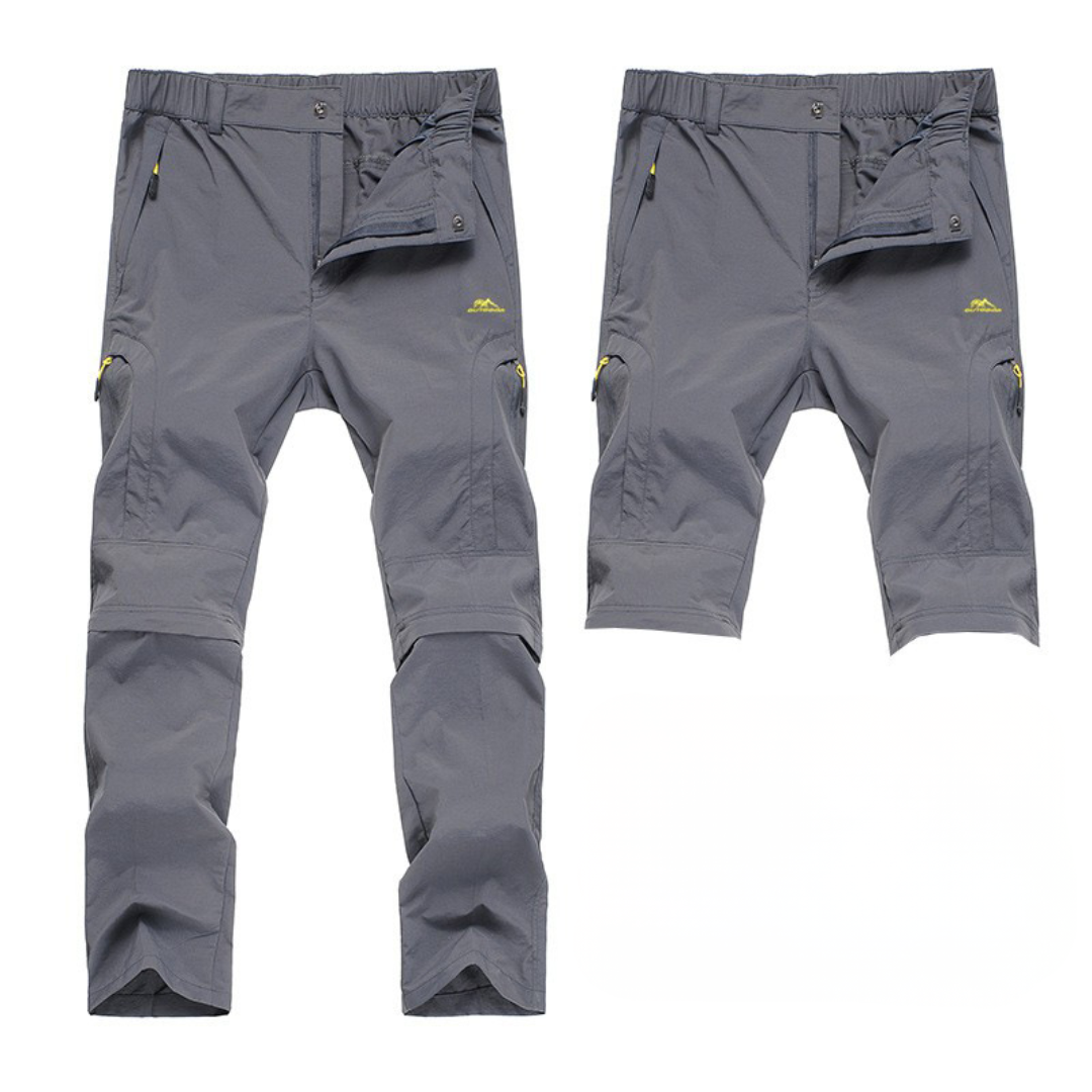 Vielseitige Herren Reisehose, Zip-Off-Funktion. Platzsparend, schnelltrocknend & knitterarm.