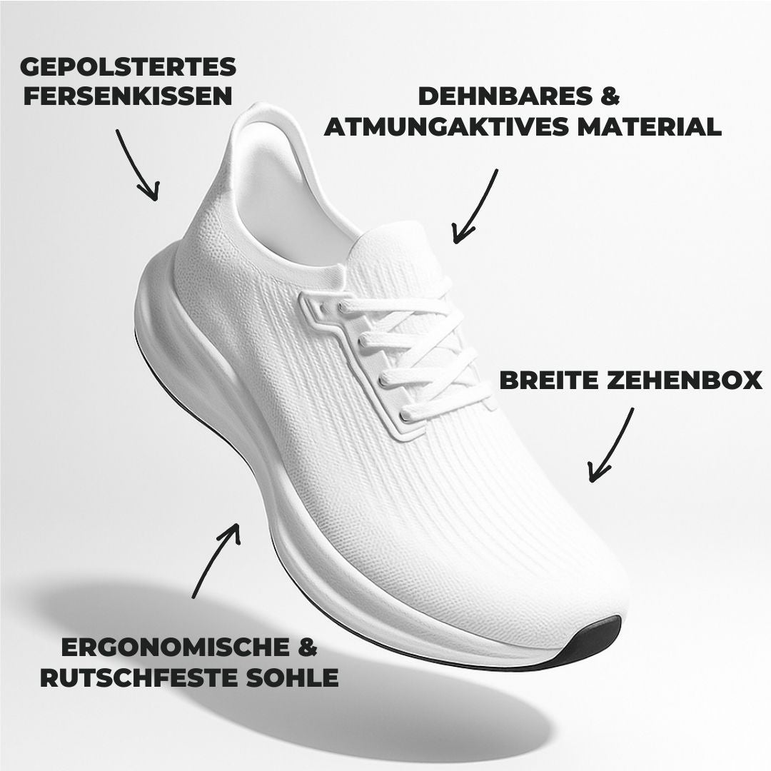 Weiße orthopädische Damen Sneaker, Memory Schaum für maximalen Komfort.
