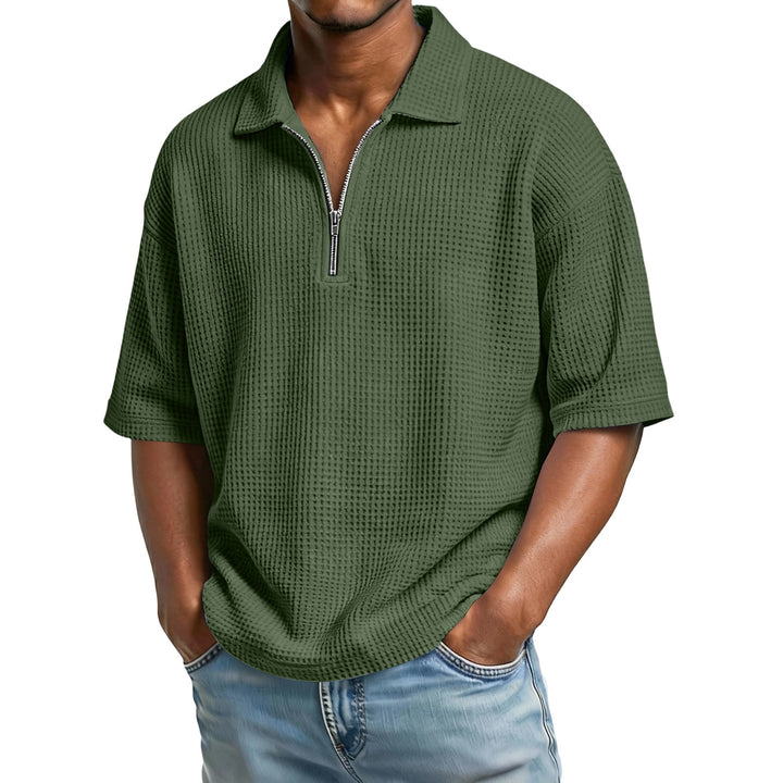 Herren Waffelstrick Poloshirt, kurzarm, normale Passform. Ideal für stilvolle Sommer Freizeitlooks.