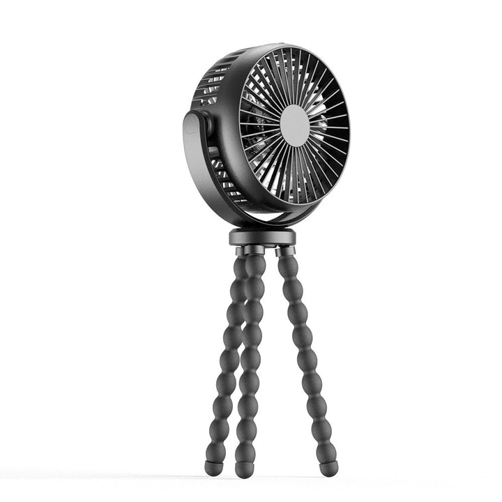 Tragbarer USB Ventilator mit LED Nachtlicht, ideal für Kinderwagen & Reise. Sanfte Kühlung für Babys.