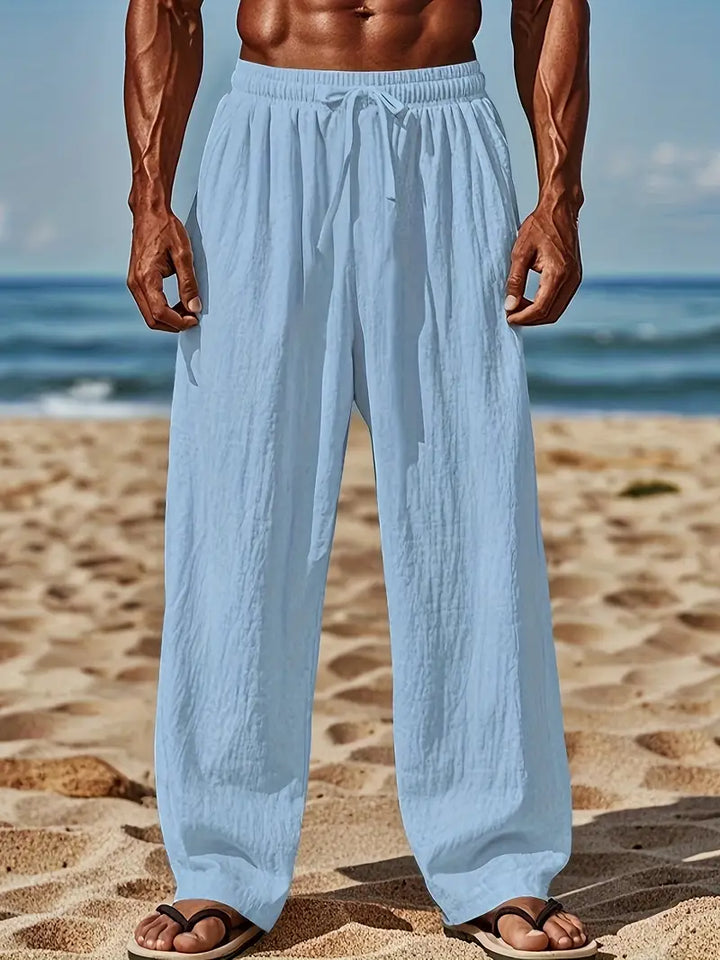 Anthrazitfarbene Herren Freizeithose, stylisch & bequem. Leichte Sommerhose für Alltag & Urlaub.