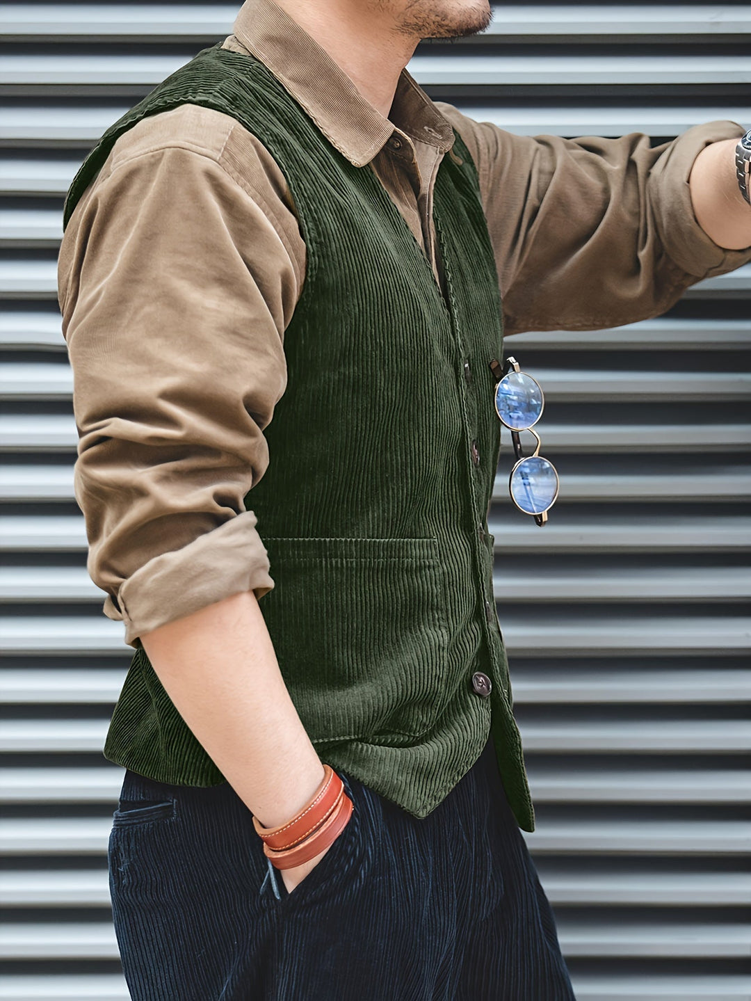 Herren Cordweste im Vintage-Stil für elegante Freizeit-Looks.