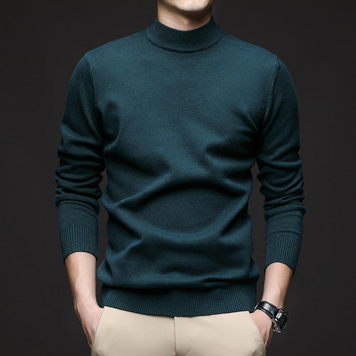 Warmer Herren Winterpullover mit Stehkragen und moderner Slim Fit Silhouette, bequem & stilvoll.