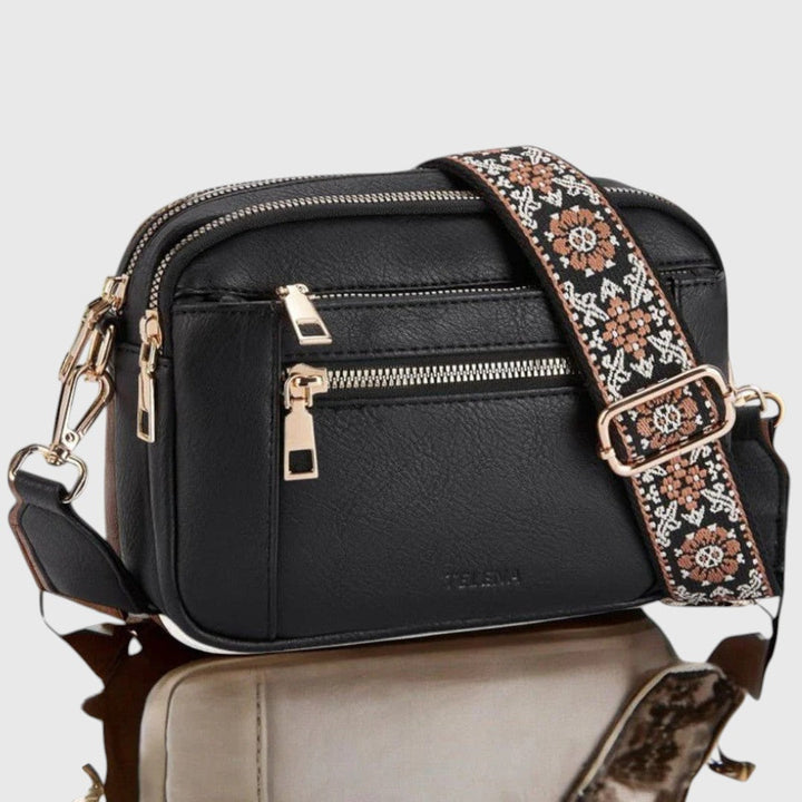 Elegante Damen Umhängetasche floral, mit sicherem Reißverschluss & geräumigen Fächern.