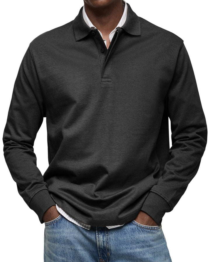 Bequemes Herren Langarm-Poloshirt, ideal für Freizeit & casual Anlässe. Modernes Oberteil für entspannte Tage.