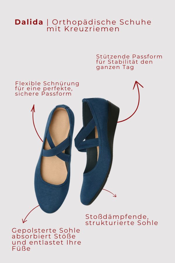 Stilvolle Damen Sommerschuhe: Kreuzriemen-Sandalen, orthopädisch für gesunde und komfortable Füße.