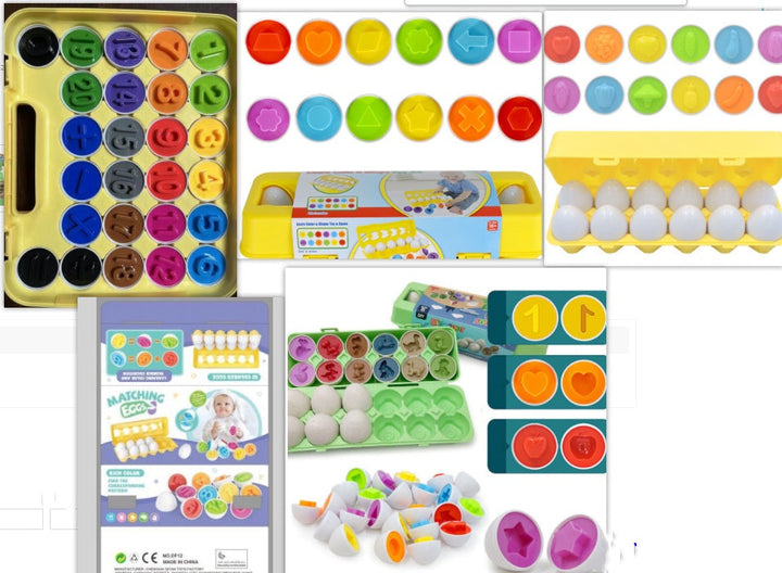 Montessori-inspiriertes Lernspielzeug: Steck-Eier zur frühkindlichen Bildung von Formen & Zahlen.