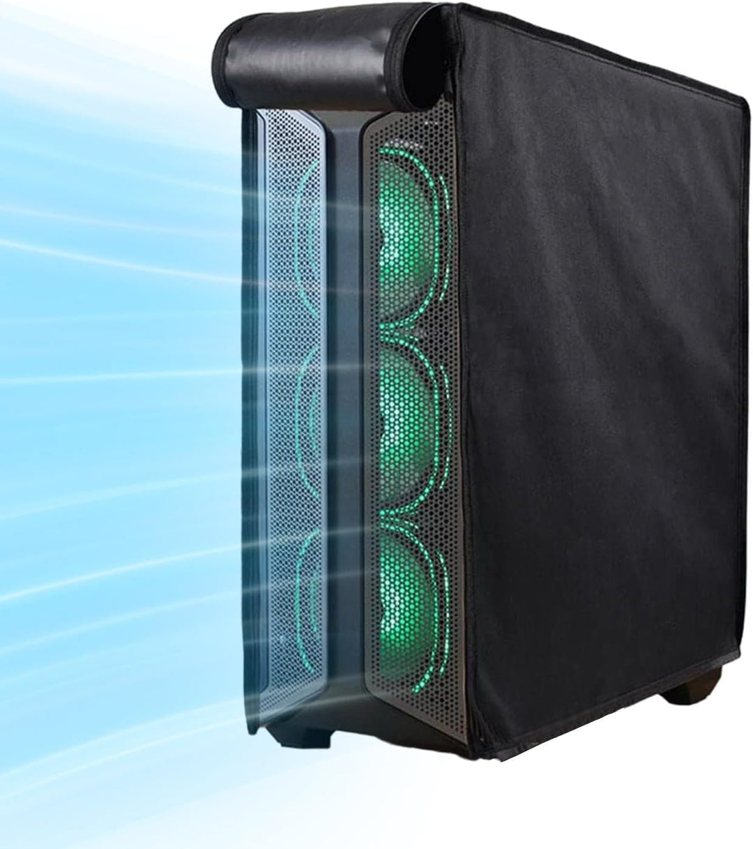 Robuster, wasserdichter Nylon-Staubschutz für Computer-Tower mit praktischen Reißverschlüssen. Perfekt. [[lstfy-media:2]]