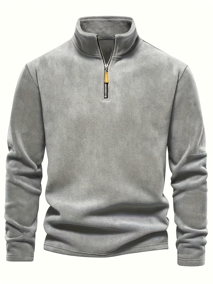Komfortabler Herren Half-Zip Pullover mit Stehkragen. Langarm-Sweater, vielseitig kombinierbar für Winter-Layering.