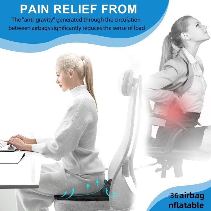 Ergonomisches Sitzkissen für effektive Druckentlastung. Rückenschonend, perfekt für lange Reisen & Büro.
