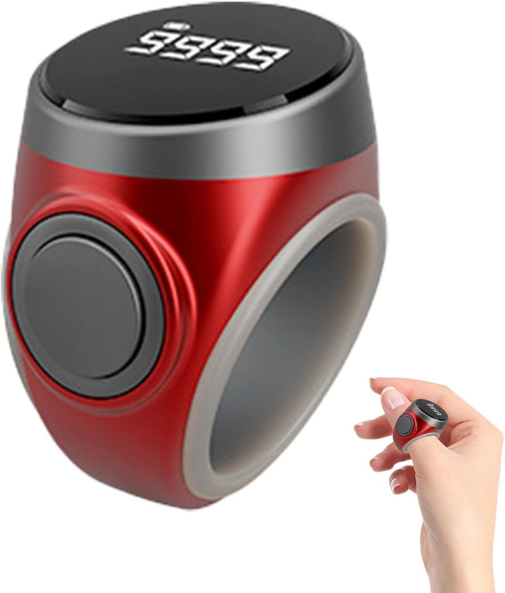Unisex 4-stelliger Digitaler Fingerzähler-Ring, aufladbar. Ideal für Meditation & Sport.