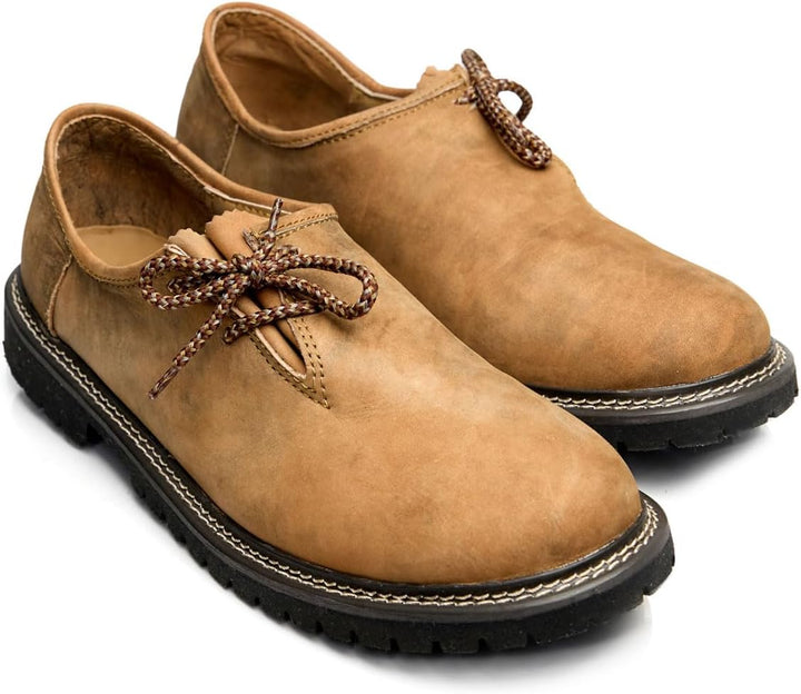 Klassische braune Haferlschuhe für Herren, hochwertig & stilvoll für Tracht & Alltag.