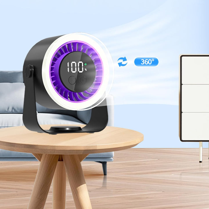 Weißer USB-Tischventilator aus ABS, robust & leise, für dauerhafte Kühlung.