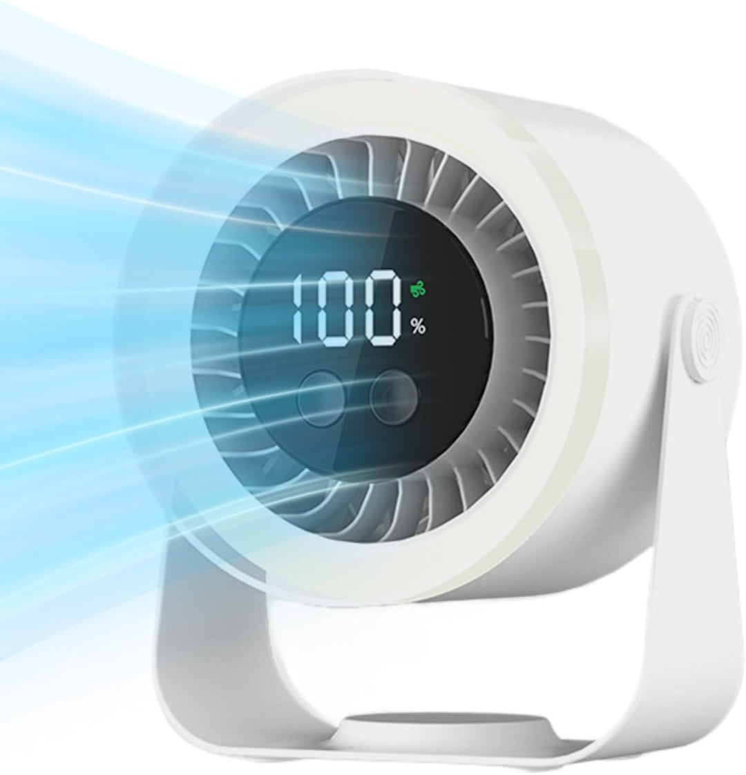Leistungsstarker rosa Tischventilator mit USB-Ladefunktion für jeden Schreibtisch.