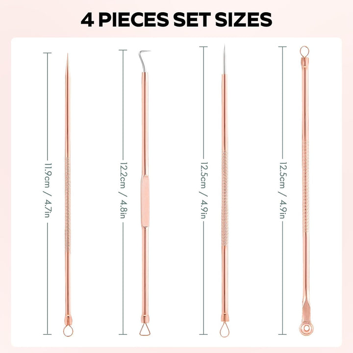 Hygienisches Mitesser- & Pickelentferner-Kit. Beautytools zur Porenreinigung & Entfernung von Unreinheiten.