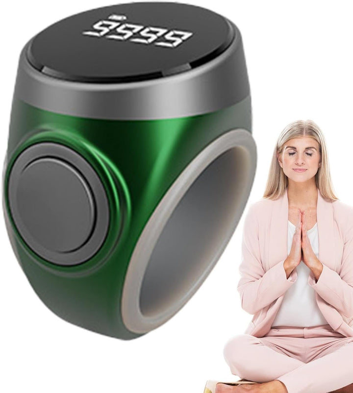 Moderner 4-stelliger Digitaler Fingerzähler. Bequemer Ring für Sport & Gebetszählungen.