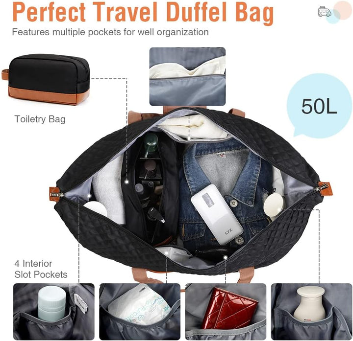 Robuste 50L Duffeltasche, schwarz, wasserdicht, perfekt als Sporttasche mit Schuh- & Kulturfach.