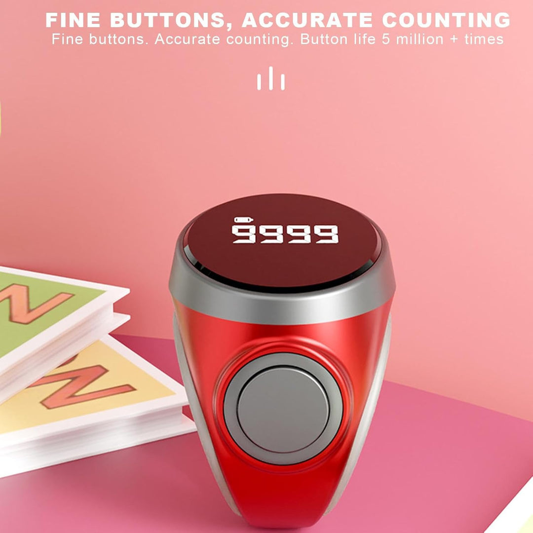 Digitaler Zählerring mit 4 Stellen, aufladbar. Praktisches Gadget für Sportler & Bastler.