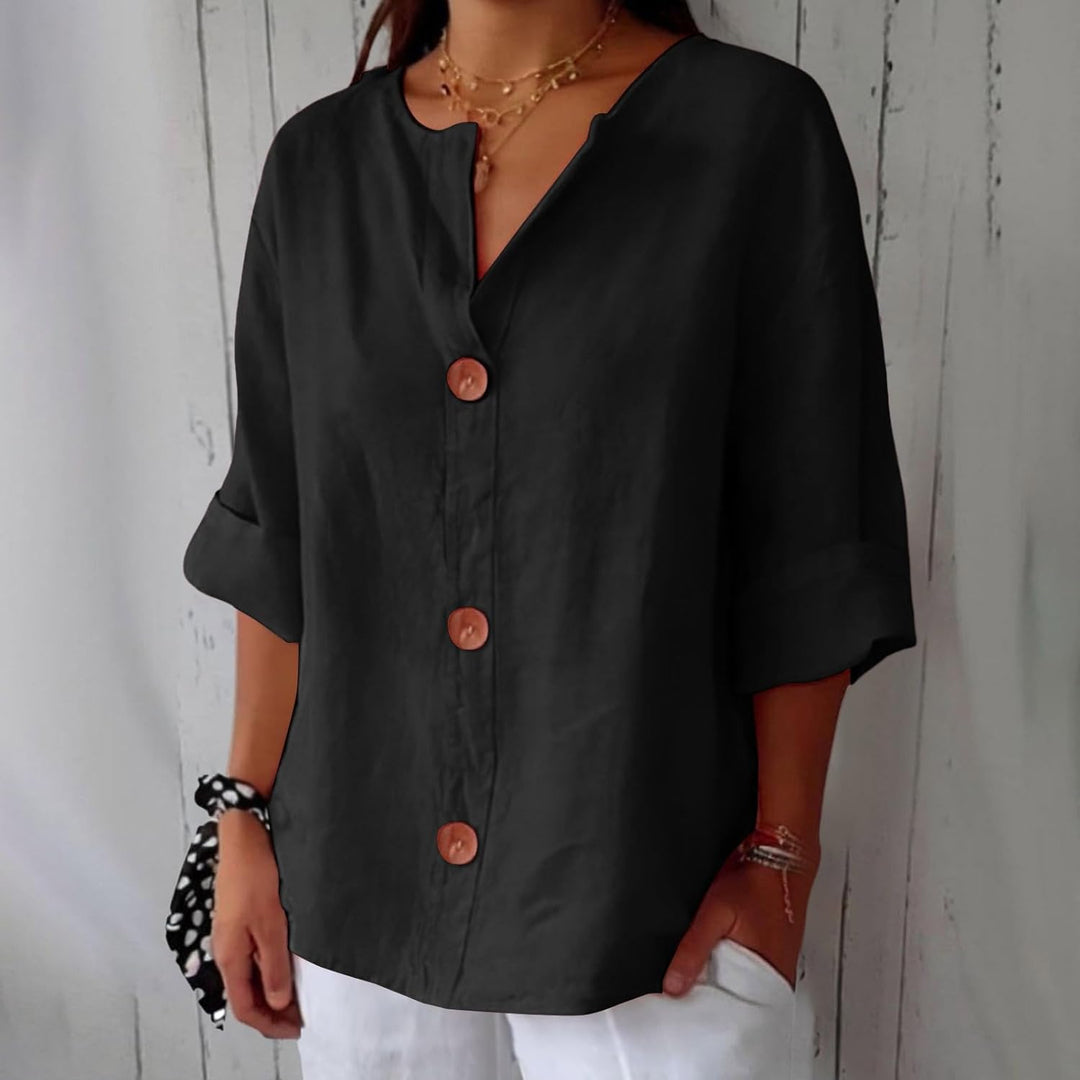 Vielseitige Damen Freizeitbluse mit lockerer Passform; elegantes, bequemes Oberteil für viele Anlässe.