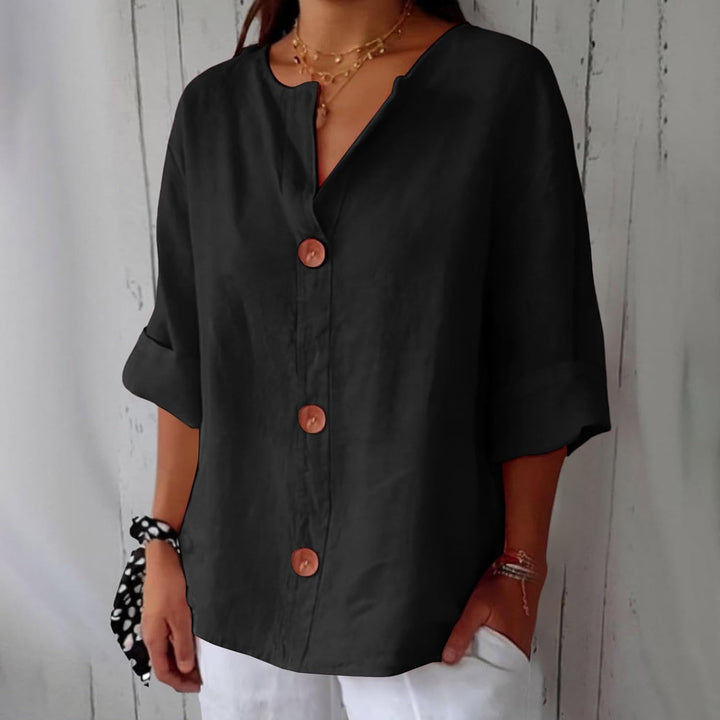 Vielseitige Damen Freizeitbluse mit lockerer Passform; elegantes, bequemes Oberteil für viele Anlässe.