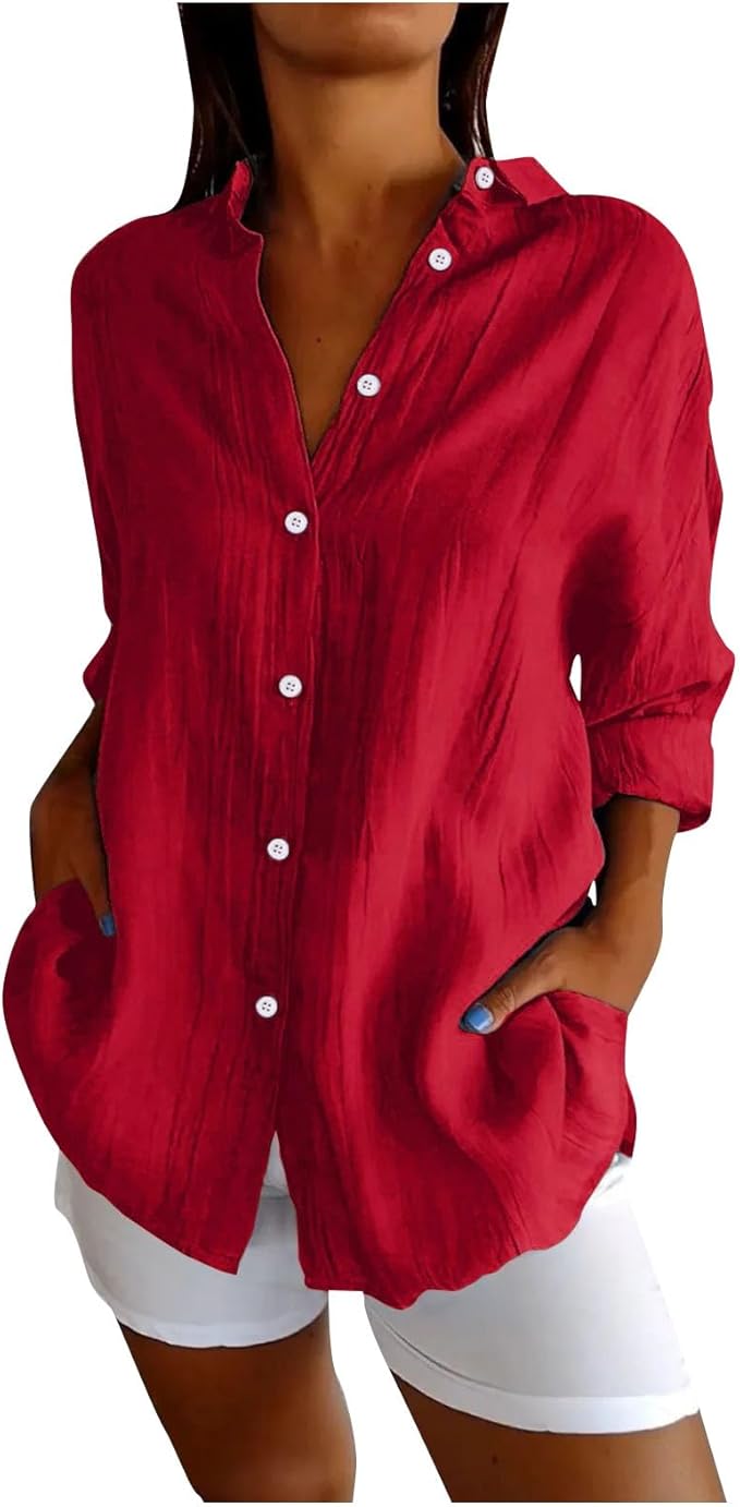 Trendige Damenmode: Vielseitige Hemdbluse mit Langarm. Ein elegantes Oberteil für Büro, Freizeit & besondere Anlässe.