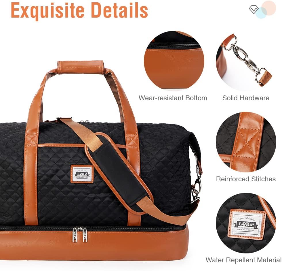 Elegante 50L Reisetasche für Damen & Herren, wasserdicht, mit integriertem Schuh- und Kulturbeutel.